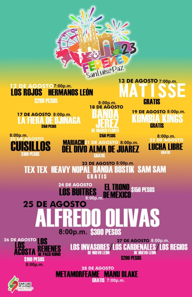 1 5 662x1024 - Presentan cartel de eventos artísticos de la Feria Regional San Luis de la Paz 2023