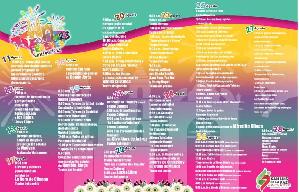 2 2 1024x659 - Presentan cartel de eventos artísticos de la Feria Regional San Luis de la Paz 2023