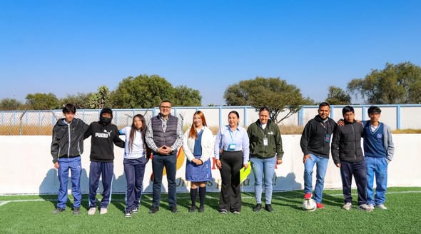 G - Municipio entrega cancha de futbol 7 al Cecyte de El Capulín